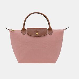 LONGCHAMP LE PLIAGE ORIGINAL S TOTE BAG PINK TEA ROSE BROWN GOLD NWT